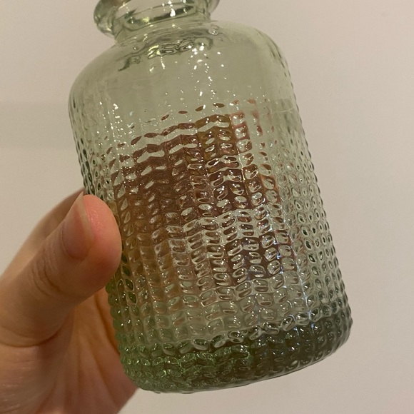 Cute Tiny Textured Sage Green Small Glass Vase - Picture 4 of 4